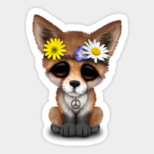 Cute Baby Fox Hippie Sticker